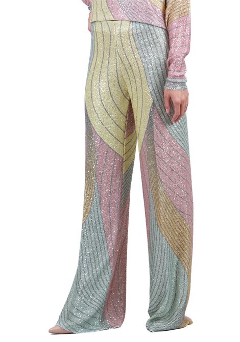 PANTALONE WIDE LEG IN MICROPAILLETTES STAMPATO CIRCUS HOTEL | Pantaloni | H4WD20PRT01